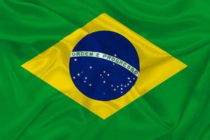 3D Flag of Brazil on fabric photo