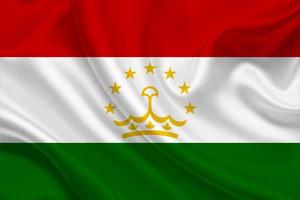 3D Flag of Tajikistan on fabric photo