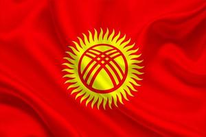 3D Flag of Kyrgyzstan on fabric photo