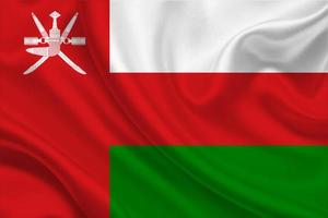 3D Flag of Oman on fabric photo