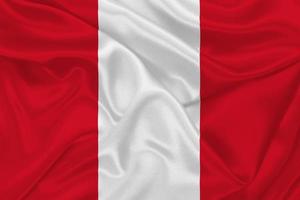 3D Flag of Peru on fabric photo