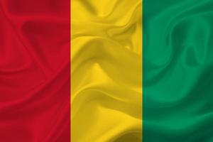 3D Flag of Guinea on fabric photo