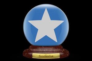 3D Flag of Somalia on snow globe photo