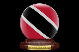 3D Flag of Trinidad and Tobago on snow globe photo