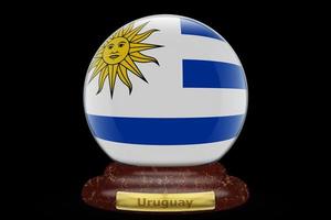3D Flag of Uruguay on snow globe photo