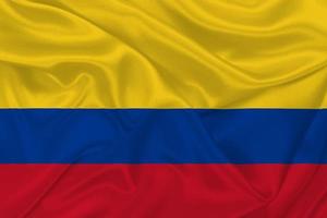 3D Flag of Colombia on fabric photo