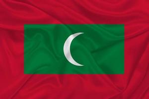 3D Flag of Maldives on fabric photo