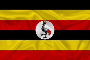 3D Flag of Uganda on fabric photo