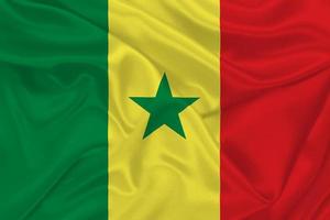 3D Flag of Senegal on fabric photo