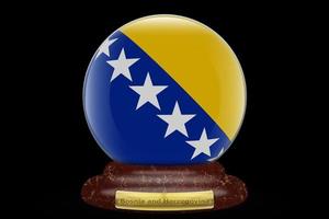 3D Flag of Bosnia and Herzegovina on snow globe photo