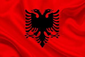 3D Flag of Albania on fabric photo