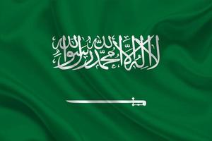 3D Flag of Saudi Arabia on fabric photo