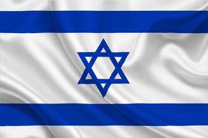 3D Flag of Israel on fabric photo