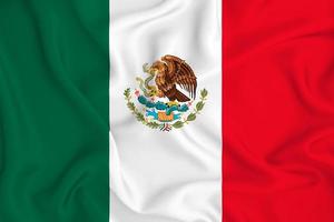 3D Flag of Mexico on fabric photo