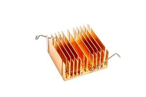 Copper heatsink to release heat from the chipset. photo