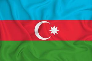 3D Flag of Azerbaijan on fabric photo