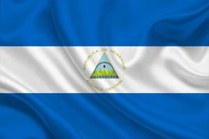 3D Flag of Nicaragua on fabric photo