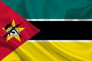 3D Flag of Mozambique on fabric photo