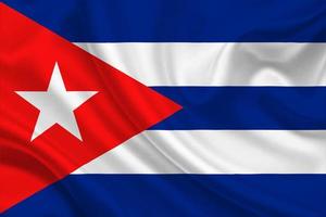 3D Flag of Cuba on fabric photo