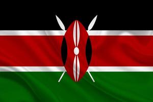 3D Flag of Kenya on fabric photo