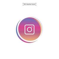 3D Instagram Icon Vector Illustration