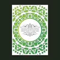 Green calligraphy ornament frame line design vector