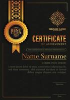 luxury certificate of achievement award template vector