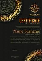 Elegant mandala award certificate template vector