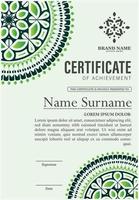 Elegant mandala award certificate template vector