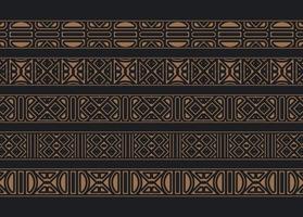 ornament style ethnic seamless borders set vector