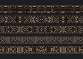 ornament style ethnic seamless borders set vector