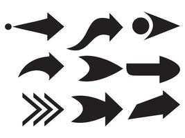 Set of flat arrows icon. black arrow sign vector. for concept design, web design, user interface and more vector