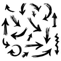 Doodle Vector Arrow Set. illustration of grunge style. isolated on a white background.