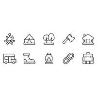 camping icons vector design