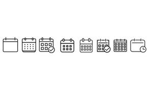 Date and Calendar Line Icons vector design