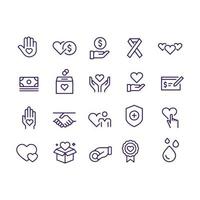 Charity and Donation Line Icons vector design