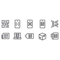 QR Code and Bar Code Icons vector design