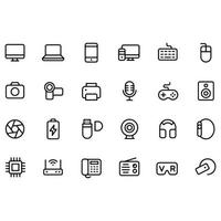 Digital Technology Line Icons Set vector design