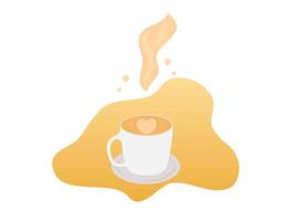 cup of coffee with milk vector