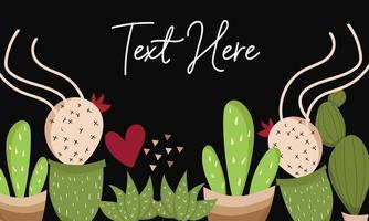 hermoso fondo de cactus de dibujos animados lindo vector