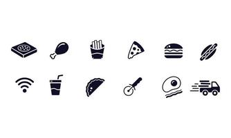 pizza fast food icons vector design