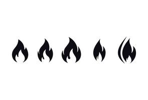 Flame icon symbol vector. on white background vector