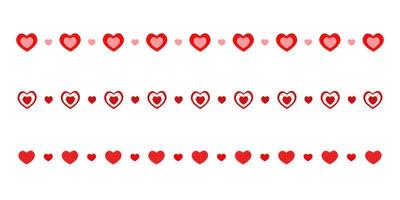 Decorative borders with hearts. Templates for Valentine day card, wedding invitation, web design vector