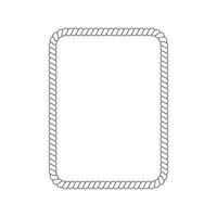 Rectangle rope frame in retro yacht style. Nautical design element for print and decoration. Maritime theme border vector