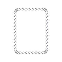 Rectangle rope frame in retro yacht style. Nautical design element for print and decoration. Maritime theme border vector