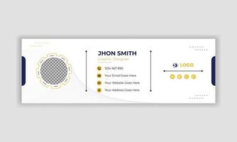 Corporate and clean email signature design template with white background for any corporate business or office vector