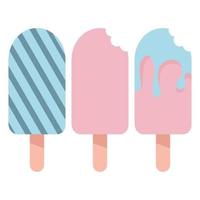 Set of different blue and pink ice creams vector