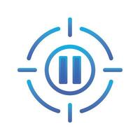 target pause logo gradient design template icon element vector