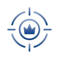 elemento de icono de plantilla de diseño de degradado de logotipo de corona objetivo vector