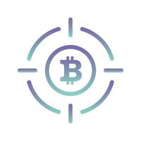target bitcoin logo gradient design template icon element vector